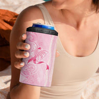 Breast Cancer Awareness 4 in 1 Can Cooler Tumbler Maile Pikake Lokelani Crown Flower Lei Inspired LT9 - Polynesian Pride