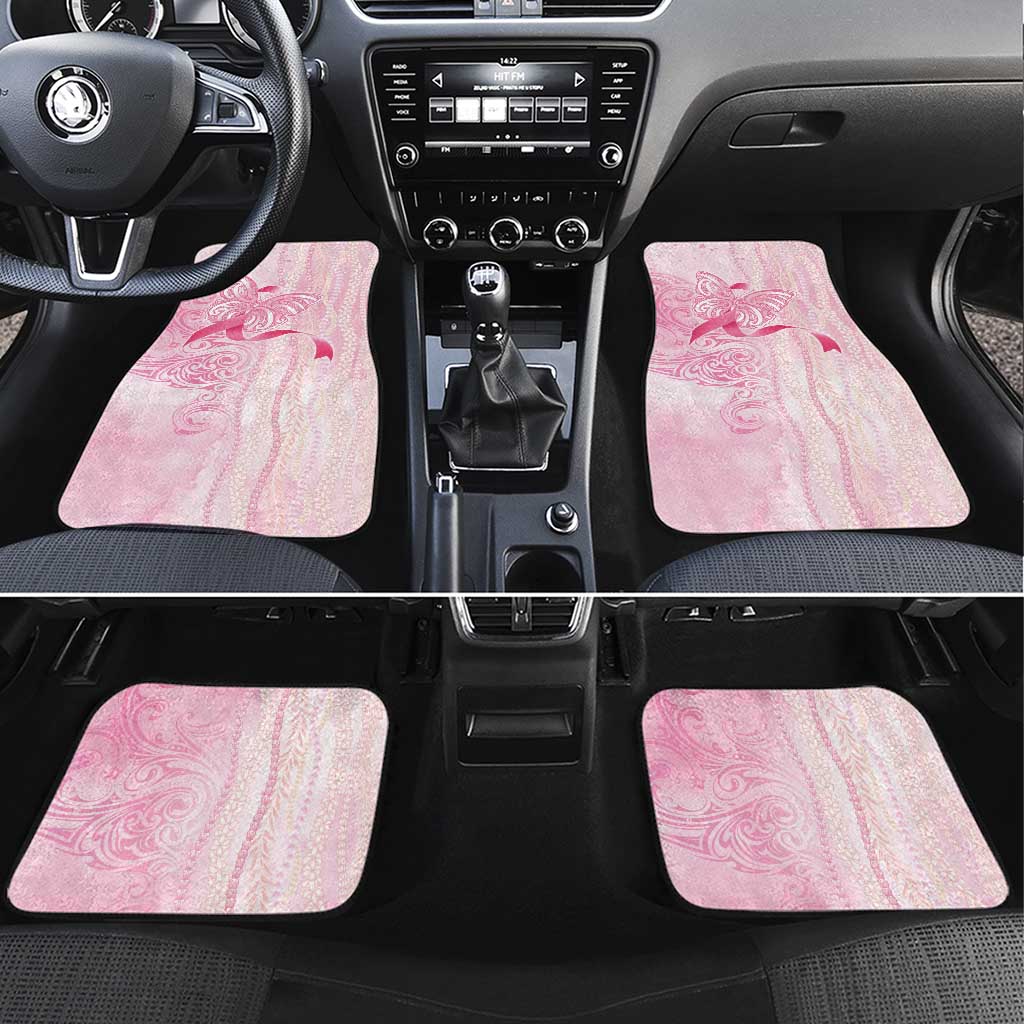 Breast Cancer Awareness Car Mats Maile Pikake Lokelani Crown Flower Lei Inspired