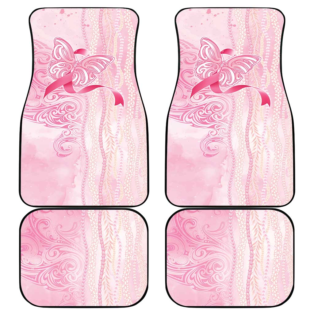 Breast Cancer Awareness Car Mats Maile Pikake Lokelani Crown Flower Lei Inspired