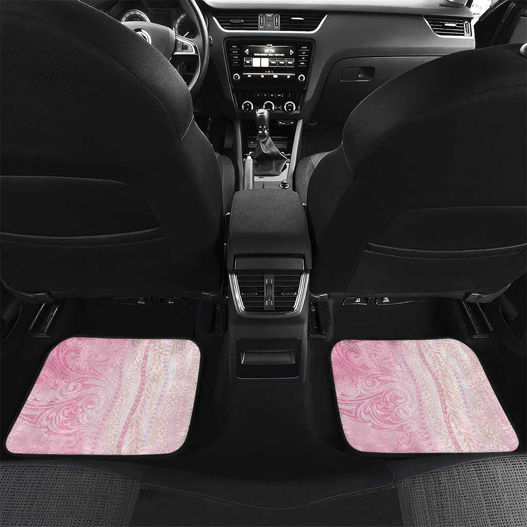 Breast Cancer Awareness Car Mats Maile Pikake Lokelani Crown Flower Lei Inspired