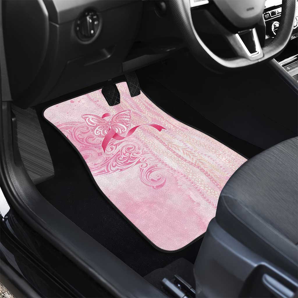 Breast Cancer Awareness Car Mats Maile Pikake Lokelani Crown Flower Lei Inspired