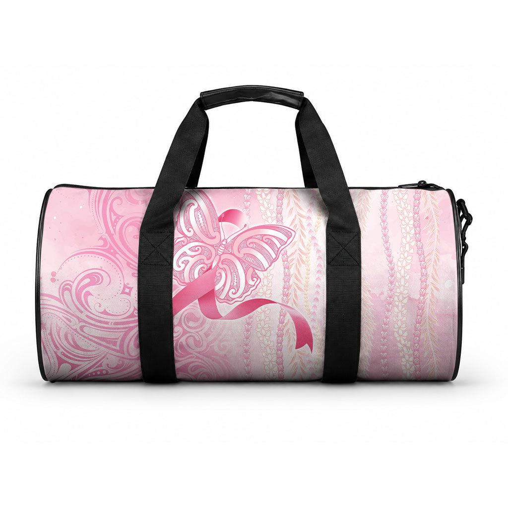 Breast Cancer Support Duffle Bag Maile Pikake Lokelani Crown Flower Lei Inspired LT9 One size Blue - Polynesian Pride