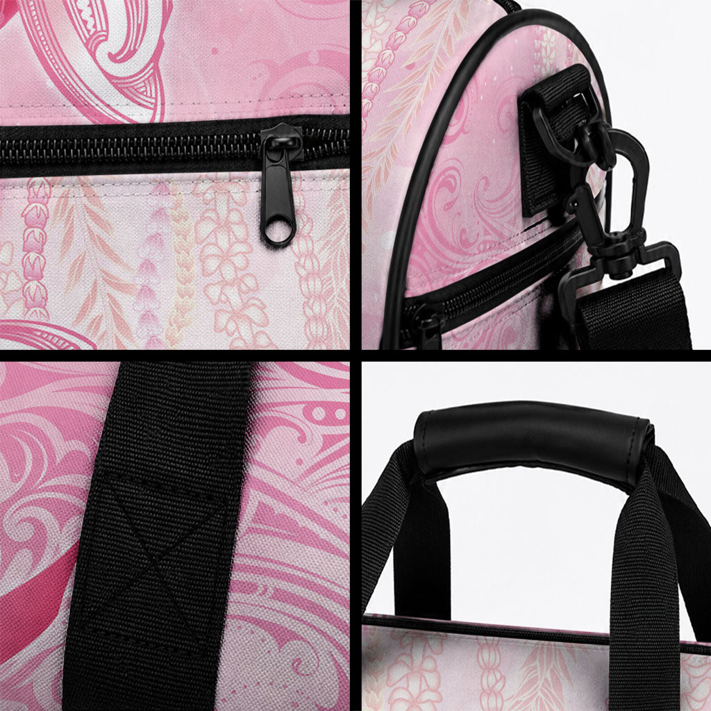 Breast Cancer Support Duffle Bag Maile Pikake Lokelani Crown Flower Lei Inspired LT9 - Polynesian Pride