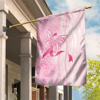 Breast Cancer Awareness Garden Flag Maile Pikake Lokelani Crown Flower Lei Inspired