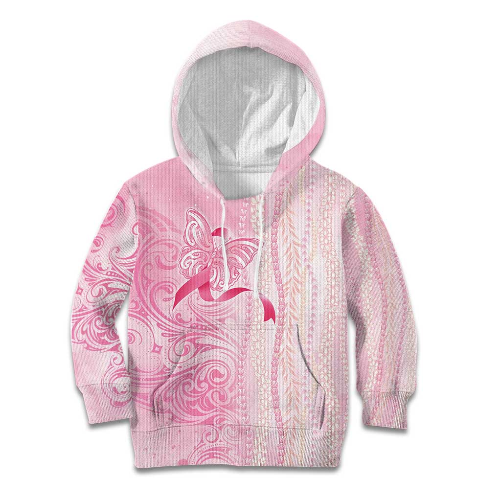 Breast Cancer Awareness Kid Hoodie Maile Pikake Lokelani Crown Flower Lei Inspired