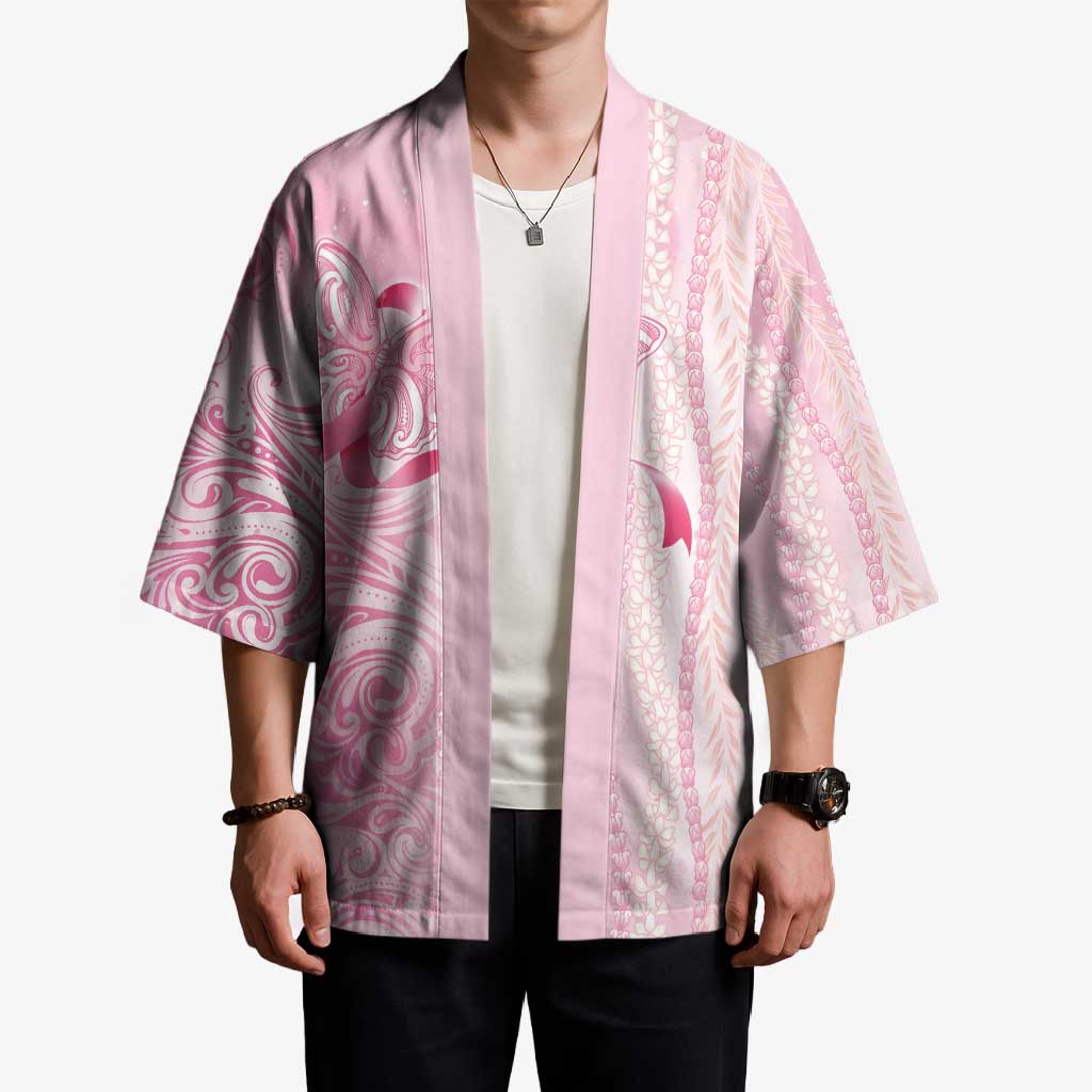 Breast Cancer Awareness Kimono Maile Pikake Lokelani Crown Flower Lei Inspired