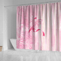 Breast Cancer Awareness Shower Curtain Maile Pikake Lokelani Crown Flower Lei Inspired