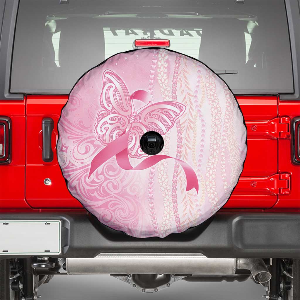 Breast Cancer Awareness Spare Tire Cover Maile Pikake Lokelani Crown Flower Lei Inspired