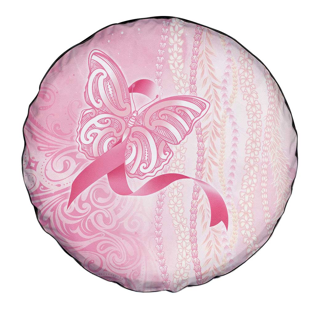 Breast Cancer Awareness Spare Tire Cover Maile Pikake Lokelani Crown Flower Lei Inspired