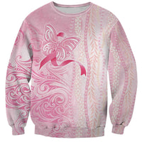 Breast Cancer Awareness Sweatshirt Maile Pikake Lokelani Crown Flower Lei Inspired