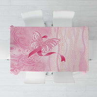 Breast Cancer Awareness Tablecloth Maile Pikake Lokelani Crown Flower Lei Inspired