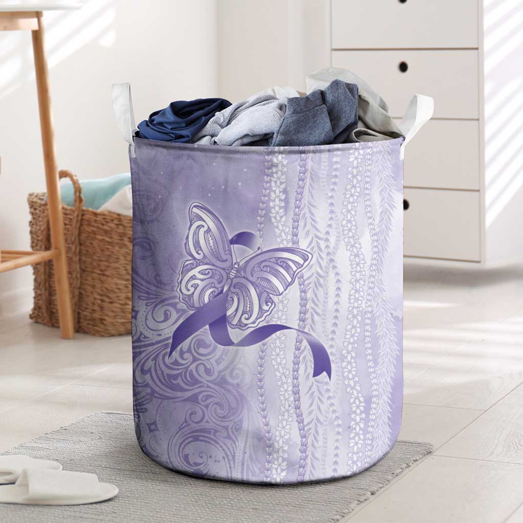 Epilepsy Awareness Laundry Basket Maile Pikake Lokelani Crown Flower Lei Inspired