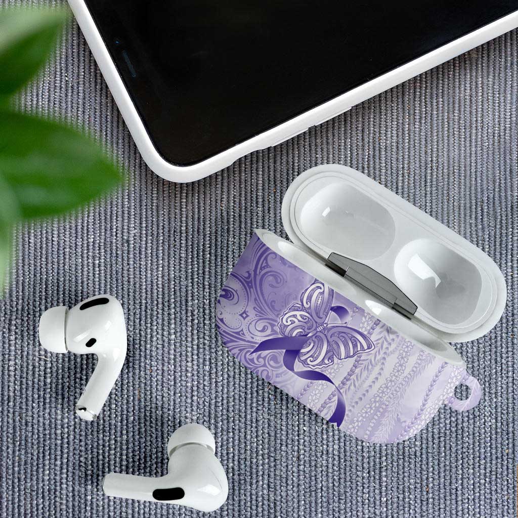 Epilepsy Awareness AirPods Case Maile Pikake Lokelani Crown Flower Lei Inspired