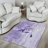 Epilepsy Awareness Area Rug Maile Pikake Lokelani Crown Flower Lei Inspired