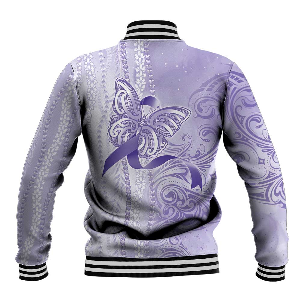Epilepsy Awareness Baseball Jacket Maile Pikake Lokelani Crown Flower Lei Inspired