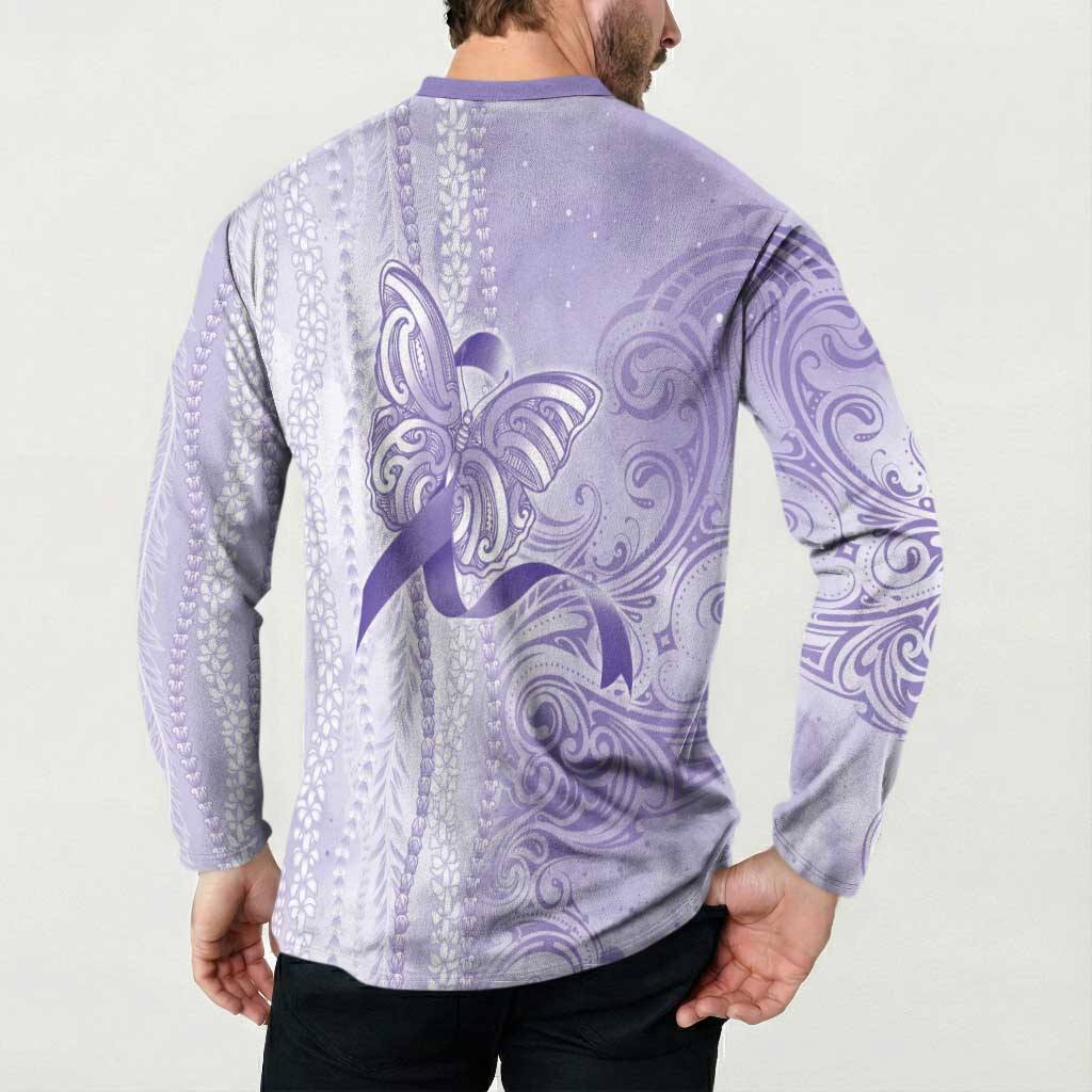 Epilepsy Awareness Button Sweatshirt Maile Pikake Lokelani Crown Flower Lei Inspired
