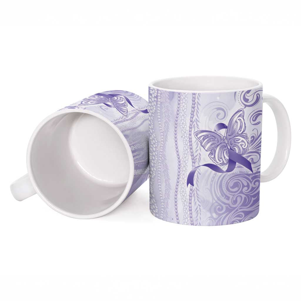 Epilepsy Awareness Ceramic Mug Maile Pikake Lokelani Crown Flower Lei Inspired