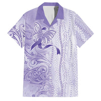Epilepsy Awareness Family Matching Short Sleeve Bodycon Dress and Hawaiian Shirt Maile Pikake Lokelani Crown Flower Lei Inspired LT9 Dad's Shirt - Short Sleeve Purple - Polynesian Pride