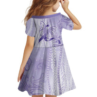 Epilepsy Awareness Kid Short Sleeve Dress Maile Pikake Lokelani Crown Flower Lei Inspired