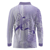 Epilepsy Awareness Long Sleeve Polo Shirt Maile Pikake Lokelani Crown Flower Lei Inspired