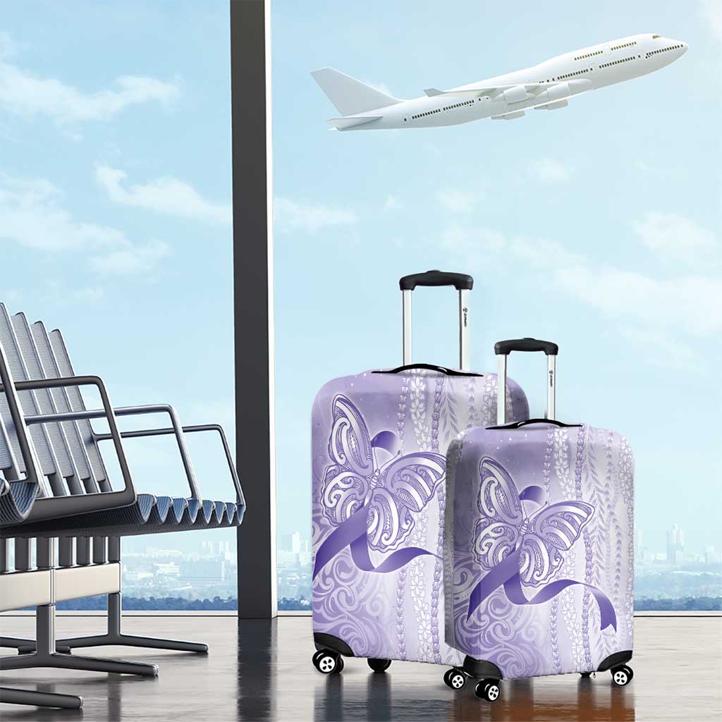 Epilepsy Awareness Luggage Cover Maile Pikake Lokelani Crown Flower Lei Inspired