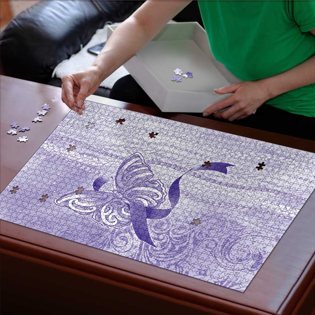 Epilepsy Awareness Puzzle Maile Pikake Lokelani Crown Flower Lei Inspired