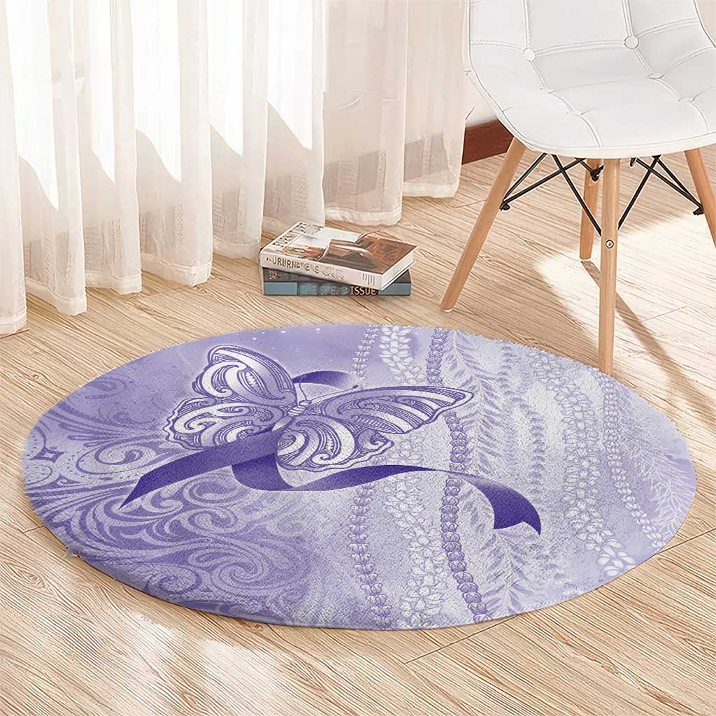 Epilepsy Awareness Round Carpet Maile Pikake Lokelani Crown Flower Lei Inspired