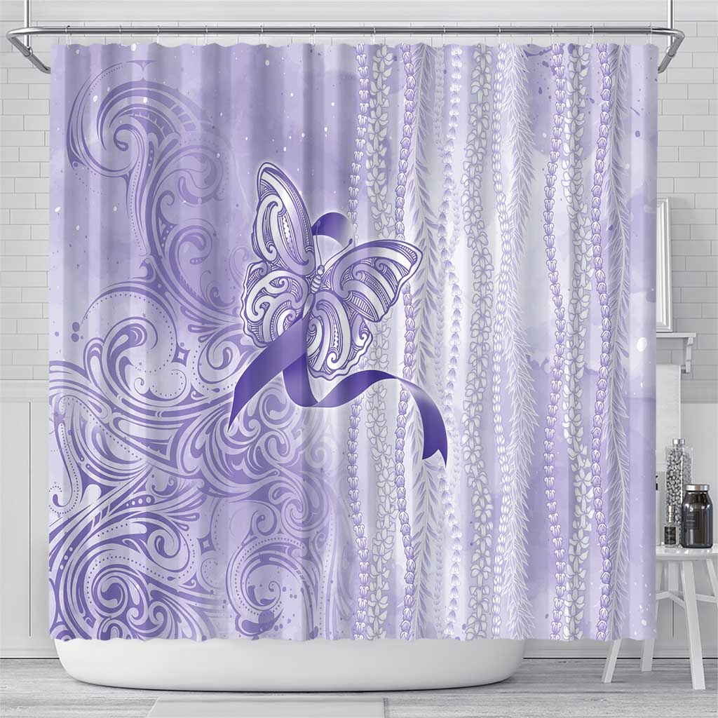 Epilepsy Awareness Shower Curtain Maile Pikake Lokelani Crown Flower Lei Inspired