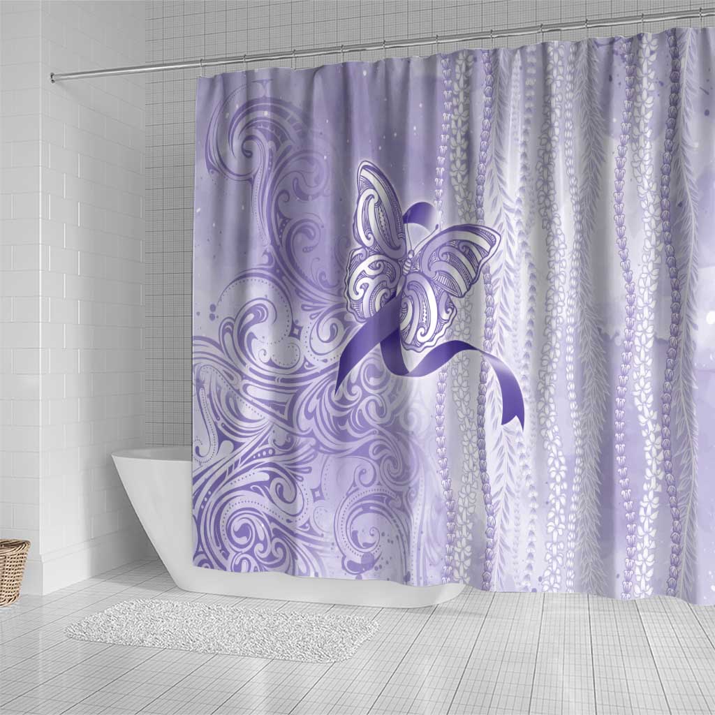 Epilepsy Awareness Shower Curtain Maile Pikake Lokelani Crown Flower Lei Inspired