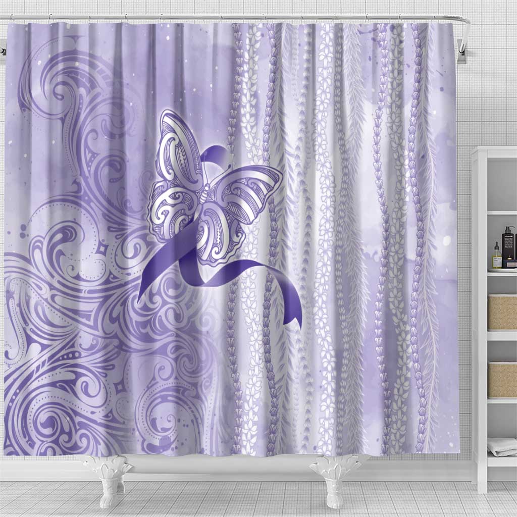 Epilepsy Awareness Shower Curtain Maile Pikake Lokelani Crown Flower Lei Inspired