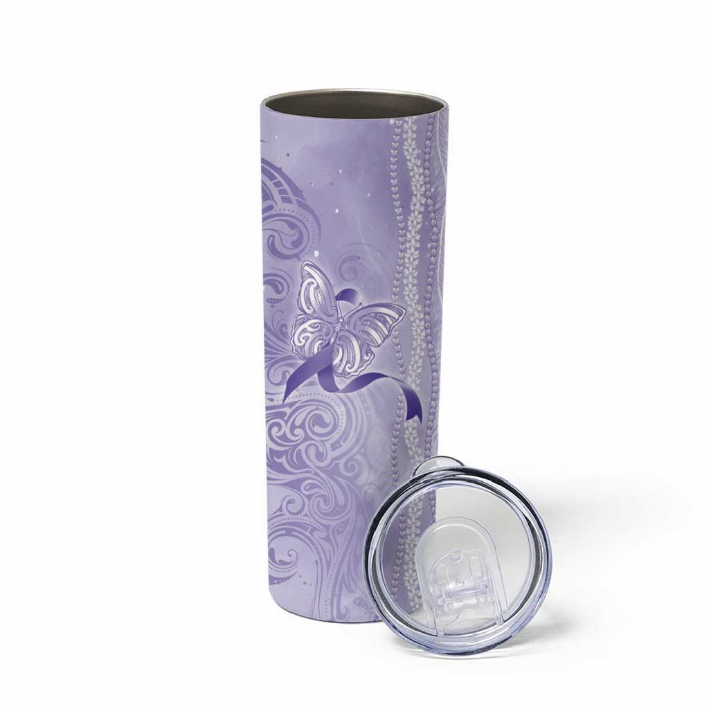 Epilepsy Awareness Skinny Tumbler Maile Pikake Lokelani Crown Flower Lei Inspired
