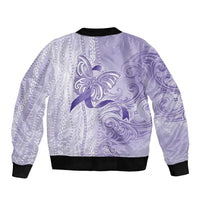 Epilepsy Awareness Sleeve Zip Bomber Jacket Maile Pikake Lokelani Crown Flower Lei Inspired