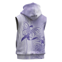 Epilepsy Awareness Sleeveless Hoodie Maile Pikake Lokelani Crown Flower Lei Inspired