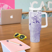 Epilepsy Awareness Tumbler With Handle Maile Pikake Lokelani Crown Flower Lei Inspired