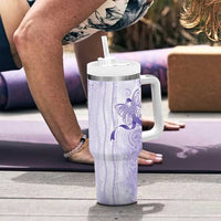 Epilepsy Awareness Tumbler With Handle Maile Pikake Lokelani Crown Flower Lei Inspired