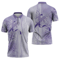 Epilepsy Awareness Zipper Polo Shirt Maile Pikake Lokelani Crown Flower Lei Inspired