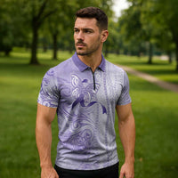 Epilepsy Awareness Zipper Polo Shirt Maile Pikake Lokelani Crown Flower Lei Inspired