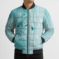 PTSD Awareness Bomber Puffer Jacket Maile Pikake Lokelani Crown Flower Lei Inspired