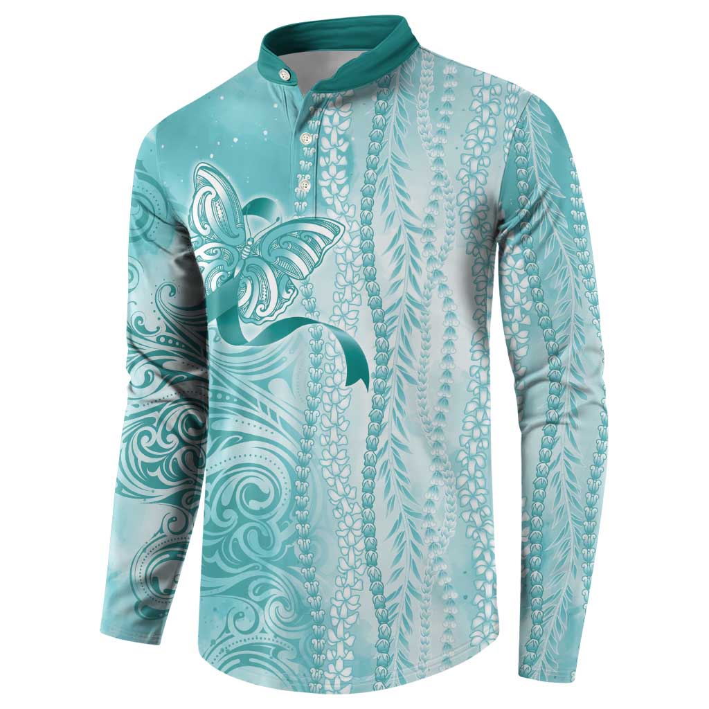 PTSD Awareness Button Sweatshirt Maile Pikake Lokelani Crown Flower Lei Inspired