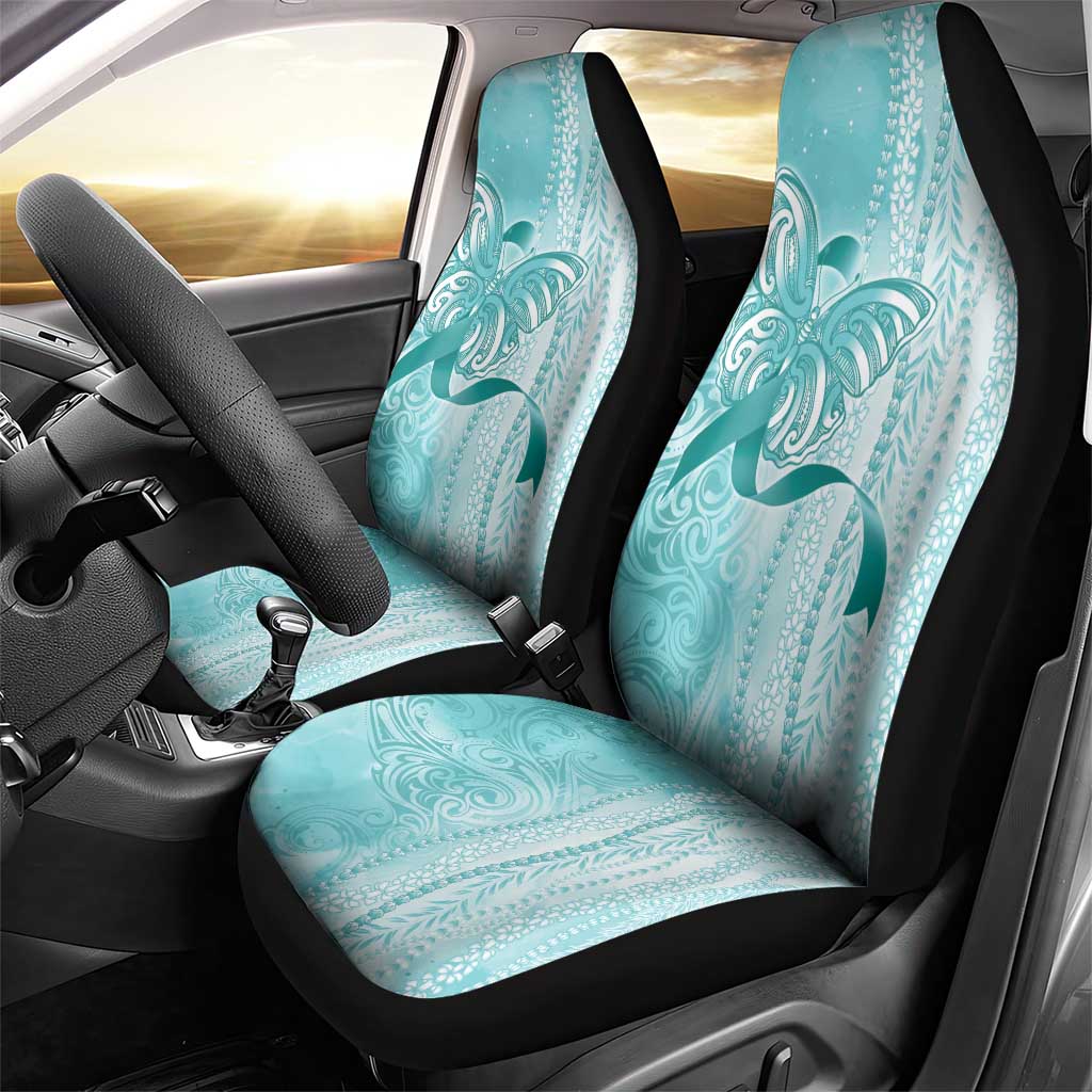 PTSD Awareness Car Seat Cover Maile Pikake Lokelani Crown Flower Lei Inspired