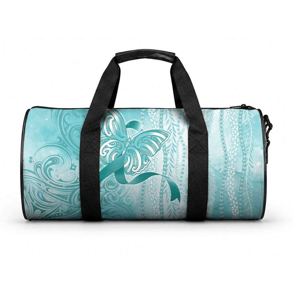 PTSD Support Duffle Bag Maile Pikake Lokelani Crown Flower Lei Inspired LT9 One size Blue - Polynesian Pride