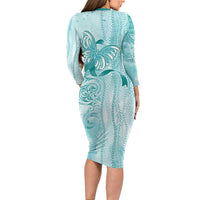 PTSD Awareness Family Matching Long Sleeve Bodycon Dress and Hawaiian Shirt Maile Pikake Lokelani Crown Flower Lei Inspired LT9 - Polynesian Pride