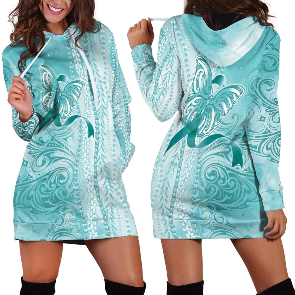 PTSD Awareness Hoodie Dress Maile Pikake Lokelani Crown Flower Lei Inspired