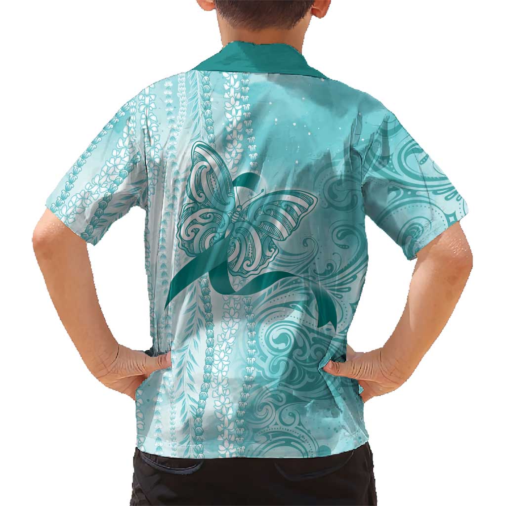 PTSD Awareness Kid Hawaiian Shirt Maile Pikake Lokelani Crown Flower Lei Inspired
