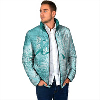 PTSD Awareness Padded Jacket Maile Pikake Lokelani Crown Flower Lei Inspired