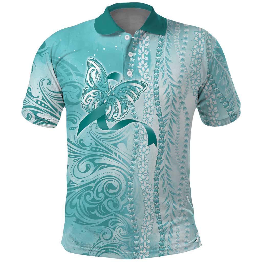 PTSD Awareness Polo Shirt Maile Pikake Lokelani Crown Flower Lei Inspired