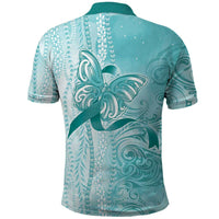 PTSD Awareness Polo Shirt Maile Pikake Lokelani Crown Flower Lei Inspired