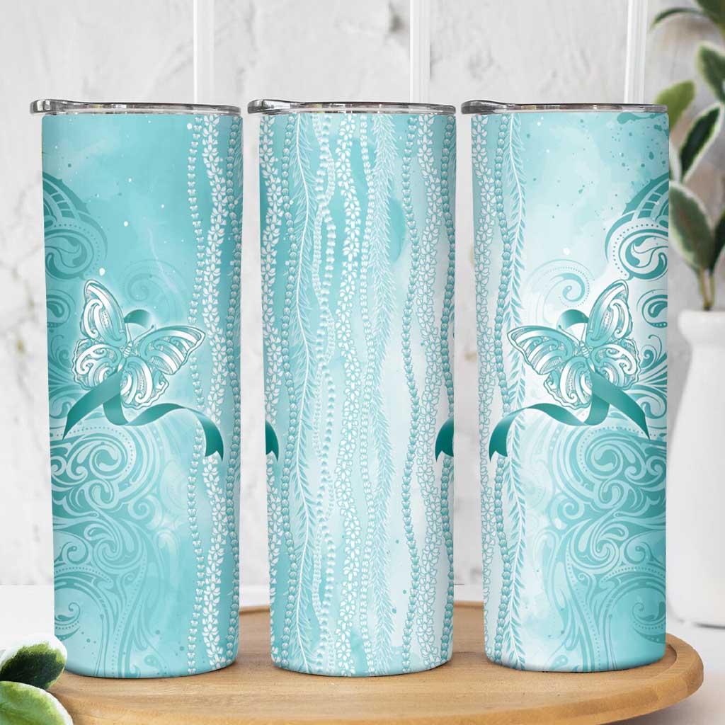 PTSD Awareness Skinny Tumbler Maile Pikake Lokelani Crown Flower Lei Inspired