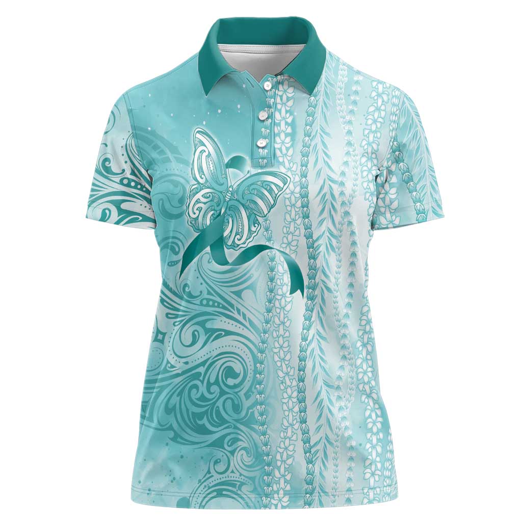 PTSD Awareness Women Polo Shirt Maile Pikake Lokelani Crown Flower Lei Inspired