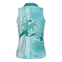 PTSD Awareness Women Sleeveless Polo Shirt Maile Pikake Lokelani Crown Flower Lei Inspired